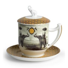 Teetasse mit Sieb und Deckel