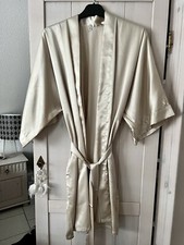 Kimono Bademantel Brautjungfer Beige Creme Champagner S
