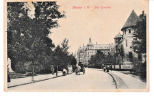 Münster i.W. - 1913 - Am Kreuztor mit Droschke