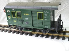 spur g lgb postwagen grün no 3073  metallräder gereinigt