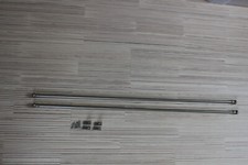 2 St.  Gardinenschienen mit Befestigungsmaterial - ausziehbar - silber - 80 cm