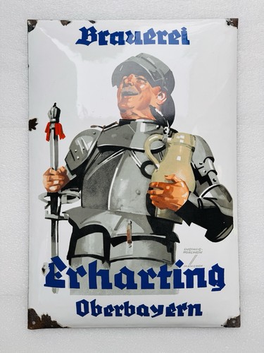 Emailschild brauerei erharting - brauerei,