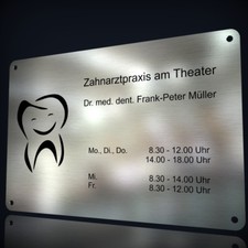 EDELSTAHL FIRMENSCHILD MIT