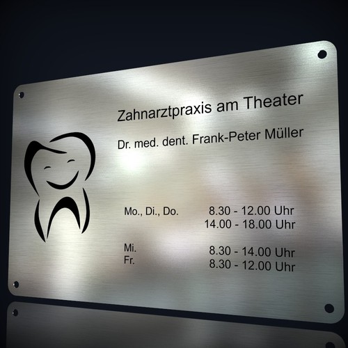 Edelstahl firmenschild mit - edelstahl,