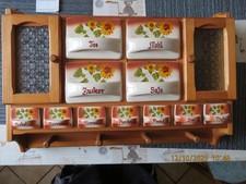 Gewürzregal - Küchenregal für Gewürze Schüttenregal mit Keramik-Schütten