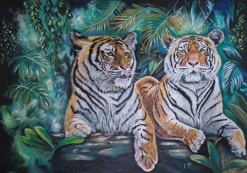 Original acrylbild tiger - acrylbild,