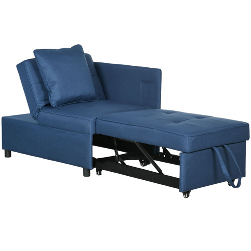 Stuhl bett blau leinenoptik - stuhl,