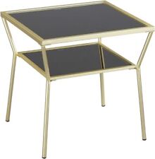 ASPECT Fusion Glas-Beistelltisch, Messing/Schwarz, 50 x 50 x 50 cm