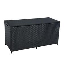 Auflagenbox Poly Rattan Kissenbox Gartenbox Aufbewahrungsbox Schwarz