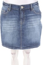H&M LOGG Jeansrock Rock Mini Used Look Logo-Knöpfe D 40 denimblau