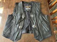 Leder Weste Kutte Schwarz