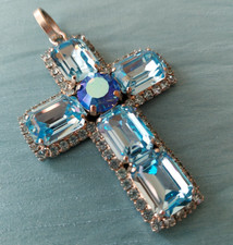 KettenAnhänger Strass Kreuz Statement MittelalterGothicLARPRollenspiel Steampunk