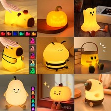 Kinder Nachtlicht Touch LED Nachttischlampe Silikon Nachtlampe Dimmbar 7 Farben 