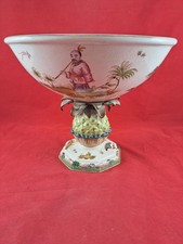 Seltene William Lowe/Wong Lee Porzellan/ Messing-Fußschale auf Ananasfuß – Deko