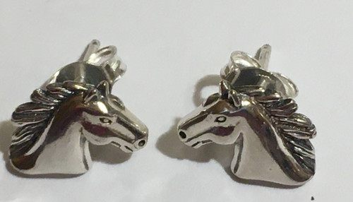 Pferdekopf ohrstecker sterling - pferdekopf,
