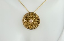 Antiker Anhänger Gelbgold Filigran Arbeit ~1880 Rarität + Etui + Zertifikat