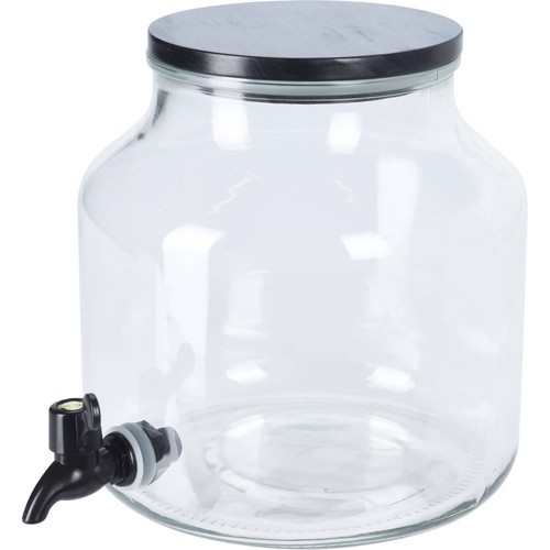 Glasbehälter mit zapfhahn und - glasbehälter,