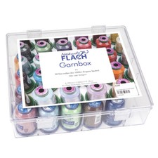 Acryl-Garnbox gefüllt mit 12 Konen Baby Lock Overlock Bauschgarn je 1000 m