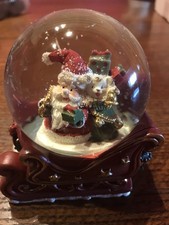 Schneekugel Santa mit Hund