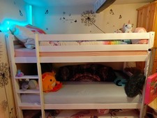 Etagenbett Kinderbett Hochbett 90x200 cm Doppelstockbett mit  2 Matratzen 