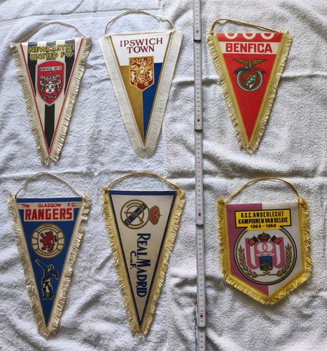 Vintage fußball wimpel - 6x,