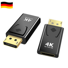 DP auf HDMI Adapter 4K Displayport zu HDMI Konverter Stecker Full HD Audio Video