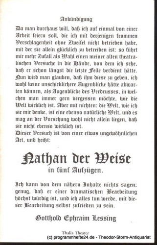 Programmheft lessing nathan - programmheft,