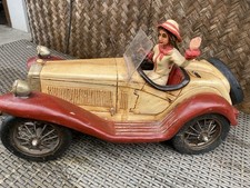 Vintage Oldtimer Dekofigur Alfa Romeo Stil – Handbemalt, Resin, 1930er Look