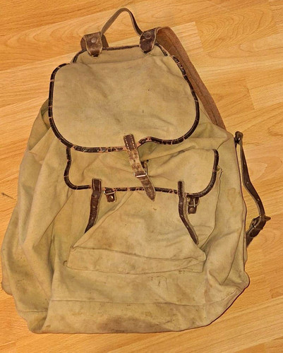 Militär canvas rucksack beige - militär,