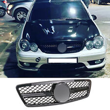 für Mercedes SPORT LOOK Grill W203 S203 GLANZ SCHWARZ Kühlergrill Frontgrill
