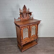 24671 Vertiko mit Aufsatz Gründerzeit 1880 Nussbaum furniert Antik