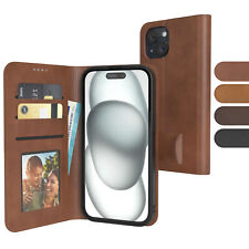 Klapphülle für iPhone 15 Hülle Kunstleder Kartenfach aufstellbar Magnet Schutz