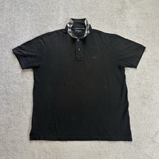 BURBERRY Herren Poloshirt Polohemd Gr XL Polo T Shirt Logo Classic 7304 Schwarz