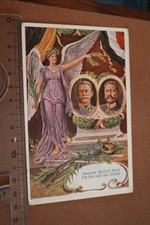 tolle alte Karte - Engel mit Portraits Kaiser Wilhelm und Generalfeldm. Hindenbu