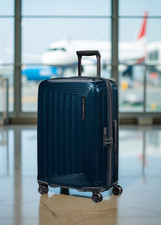 SAMSONITE Hartschalen-Trolley Reiskoffer Nuon EXP 69 cm 86 L metallic dark blue