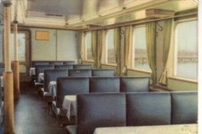 Postkarte  Schiff - DDR MS " Ahlbeck " Großer Fahrgastraum ;  ca. 1959