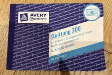 Zweckform Quittungsblock 306 A6 Quittung 2x 50 Blatt AVERY fälschungssicher