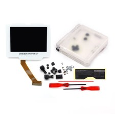3.0'' GBA SP IPS Backlight V5 LCD Laminated white Screen Lens Kits+Gameboy Shell