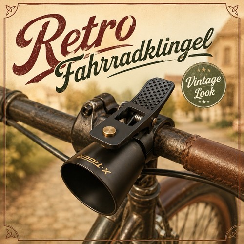 Retro fahrradklingel schwarz - retro,