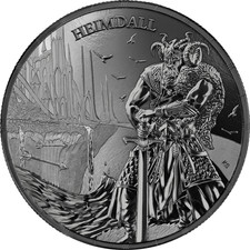 Germania Mint  5 Mark  Ragnarök HEIMDALL  2025 1 Oz 9999 Black Silver BU