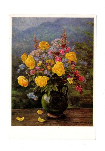 Ansichtskarte blumengrüße - ansichtskarte,