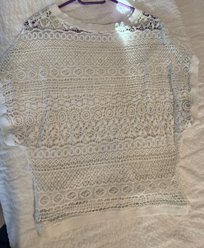 Strick spitzen top - spitzen, weiß