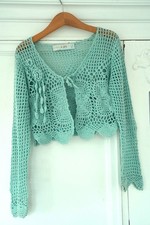 °Za Girls° TRAUM-Häkel-Bolero°Zara°mint° Baumwolle°weich°Lochmuster°134