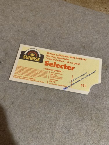 Selecter 1980 wiesbaden ticket - selecter,