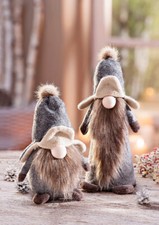 Dekofiguren Wichtel Jürgen & Sven Deko 2 Filz-Look Größe 23+31cm 2er-Set