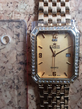 Eden - Uhr mit Strassteinen    Goldfarben neuwertig