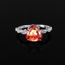 Orange Saphir Ring Massiv 925