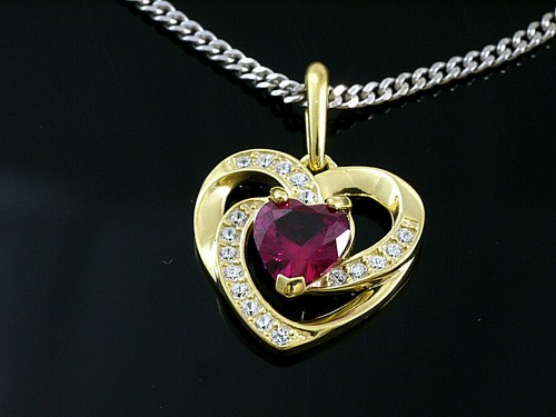 Goldkette mit herz anhänger - goldkette,
