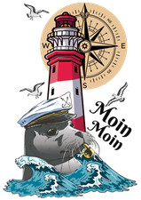 Leuchtturm Maritim Aufkleber