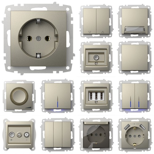 Zena titanium steckdosen - titanium, serie